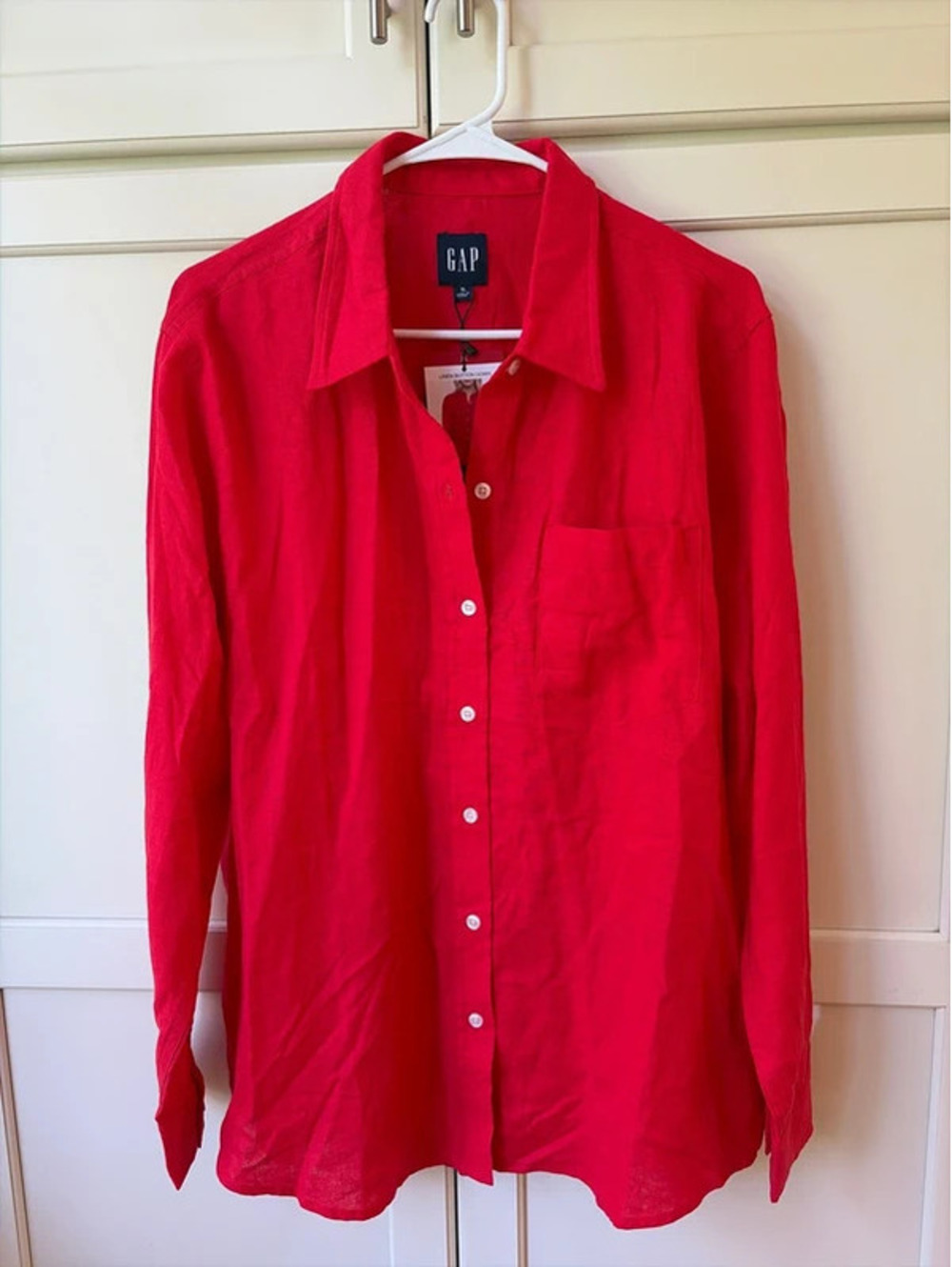 Gap women’s XL linen button down shirt